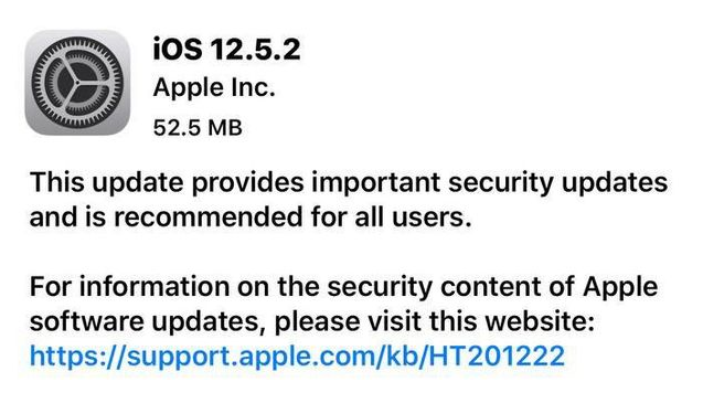资源苹果手机维修分享iOS12.5.2发布，建议所有老苹果用户安装 